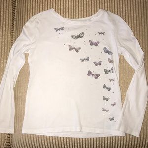 Gap Girls Long Sleeve Butterfly Tee SizeS 6-7
